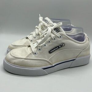 Reebok Canvas Trainers Skate Sneakers Lace Up Padded Off White Size 7.5